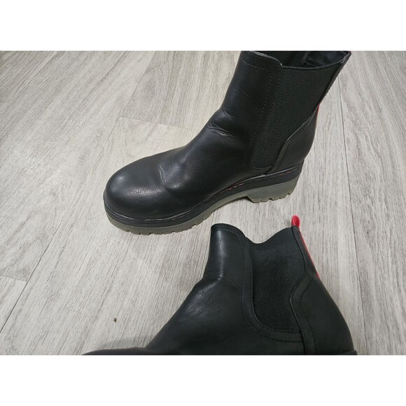 MIA Womens Cayson Black Chelsea Boots Size 6 Platform Lug Sole Biker - Picture 5 of 8